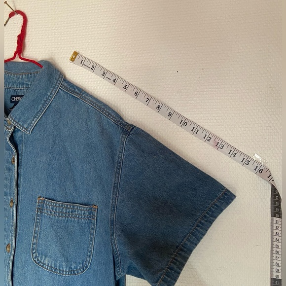 Cherokee 100% Cotton Denim Button Up Maxi Dress - Picture 7 of 9